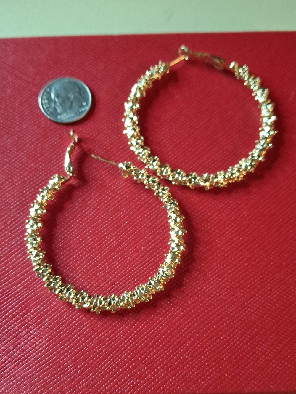 Gold Tone Hoop Earrings New